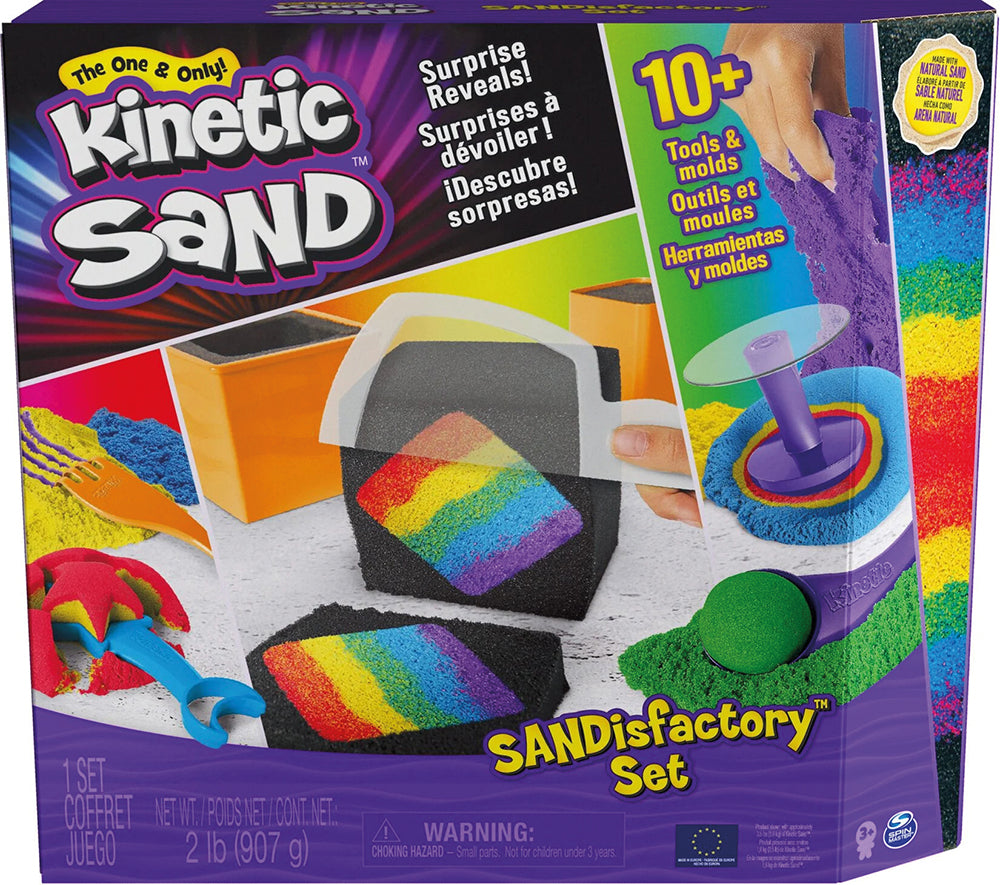 Kinetic Sand - SANDisfactory set - Hands on Play Set for Kids- Natural Sand, Play Sand Sensory Toys for Kids Aged 3 and Up